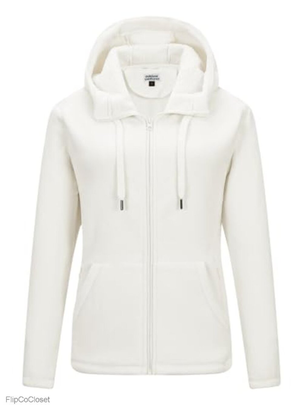 Women's Hooded Polar Fleece Zip Up Jacket 6 Pockets